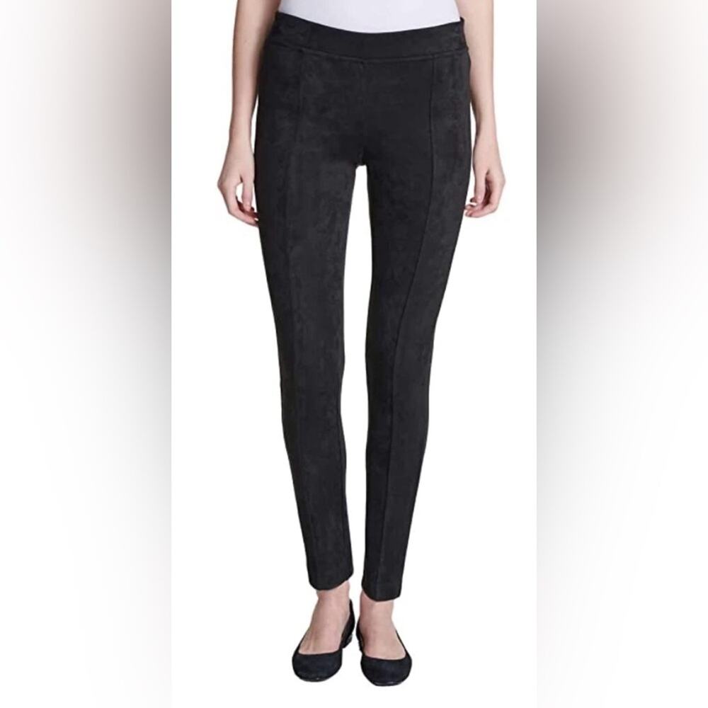 Andrew Marc Women's Super Soft Stretch Faux Suede Pull On Pants Black Small